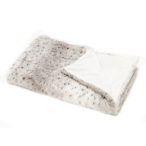 Throw Face: 69% Acrylic, 3% Modacry Snow Leopard Faux Fur Throw - 130x150cm