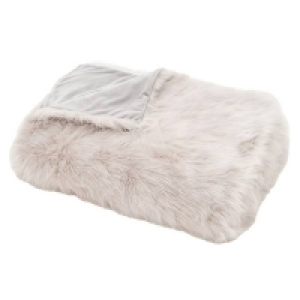 Throw Face: 55% Acrylic, 29% Modacr Faux Fur Throw - 125x160cm - Silver