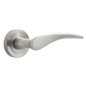 Designer Levers Clove Lever On Rose Door Handle - Brushed Ni