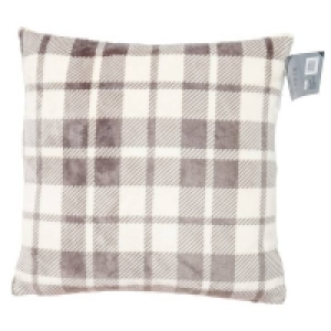 Cushion Cover: 100% Polyester Cushi Grey Check Cushion - 45x45cm