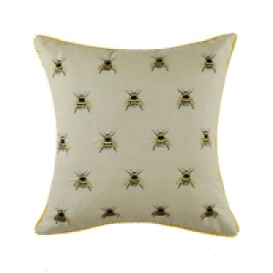 Homebase 33% Viscose, 30% Polyester, 25% Lin Embroidered Bumble Bee Cushion