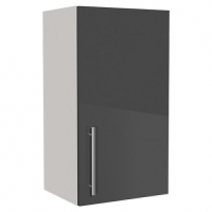 Wickes  Orlando Dark Grey Gloss Slab Wall Unit - 400mm