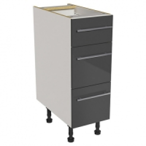 Orlando Dark Grey Gloss Slab Drawer Unit - 300mm £127.00