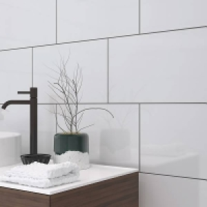 Plain White Ceramic Wall Tile - 250 x 400mm - 1sqm Pack