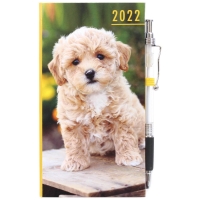 BMStores  Animal Slim Diary & Pen 2022 - Fluffy Puppy