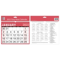 BMStores  Easy View Red & Black Calendar 2022