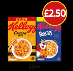 Budgens  Kelloggs Crunchy Nut, Frosties