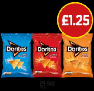 Doritos Tangy Cheese, Chilli Heatwave, Cool Original £1.25