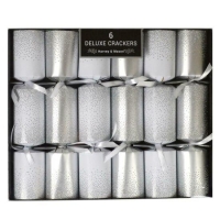 RobertDyas  Harvey & Mason 6 x 13 Inch Deluxe Silver & White Christmas Crack