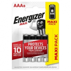 Energizer Max AAA Batteries - Pack of 8 &pound;5.00