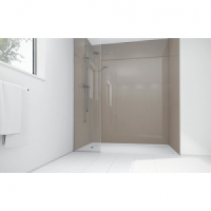 Wickes  Mermaid Coffee Acrylic 2 Sided Shower Panel Kit 900mm x 900m