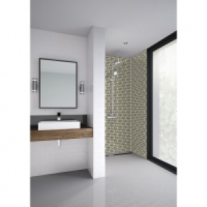 Mermaid Black Florals Acrylic Single Shower Panel - 2440 x 1