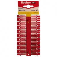 Wickes  Fischer Red Plastic Wall Plugs - 6mm Pack Of 40