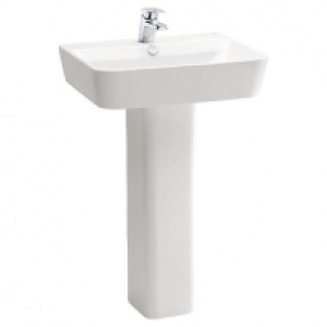 Wickes Emma Ceramic 1 Tap Hole Cloakroom Basin with Full Bat