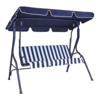 QDStores  2 Seater Garden Patio Swing Seat Hammock Chair - Blue Stripe