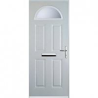 Wickes  Euramax 4 Panel 1 Arch Left White Hand Composite Door - 840 