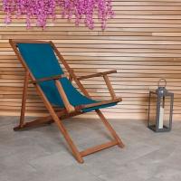 QDStores  Charles Bentley FSC Eucalyptus Hardwood Foldable Deck Chair 