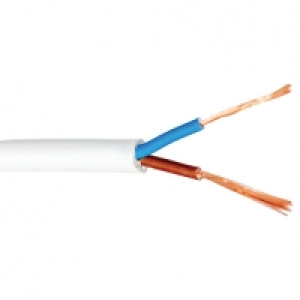 2 Core Round Flexible Cable 0.75mm² 2182Y White 50m