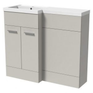 Wickes Geneva Grey L-Shaped Left Hand Freestanding Vanity &