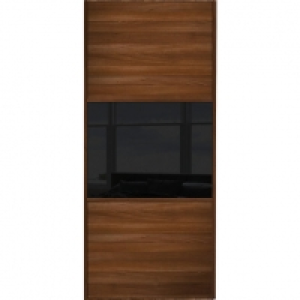 Spacepro Sliding Wardrobe Door Wideline Walnut Panel & Black £200.00
