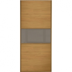 Spacepro Sliding Wardrobe Door Fineline Oak Panel & Cappucci