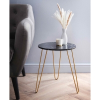BMStores  Malvern Marble Effect Side Table - Black
