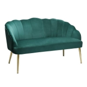 Self Assembly Required Sophia Scallop Occasional Sofa - Emerald