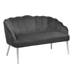 Homebase Metal Legs Sophia Scallop Occasional Sofa - Grey