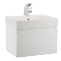 Homebase Foil Wrapped Mdf Bathstore Mino 600mm Basin & Wall Mounted Vanity Unit - Whit