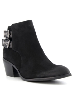 LittleWoods Dune London Pinna Double Buckle Western Ankle Boot - Black