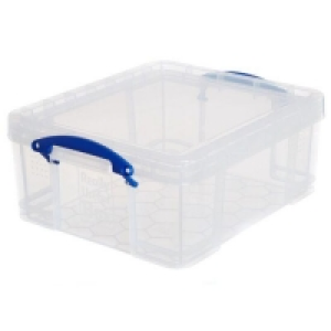 Really Useful 18L Plastic Storage Box - Clear £11.99