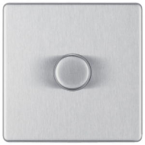 BG Screwless Flatplate Brushed Steel 400W Single Dimmer Swit £17.00