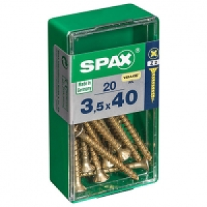 Spax Pz Countersunk Zinc Yellow Screws - 3.5 X 40mm Pack Of