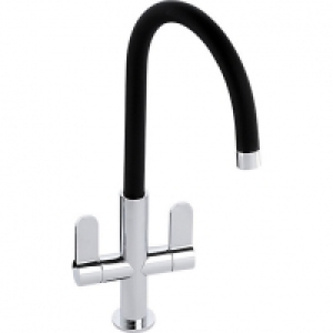 Abode Linear Nero Dual Lever Monobloc Sink Tap - Black & Chr £309.00