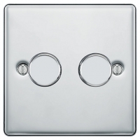 Wickes  BG 400W Screwed Raised Plate Double Dimmer Switch 2-Way Push