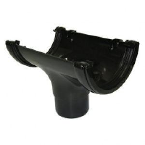 FloPlast 112mm Round Line Gutter Running Outlet - Black £3.00