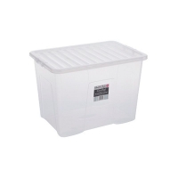 QDStores  80L Wham Crystal Stacking Storage Clear Box & Clip Lid