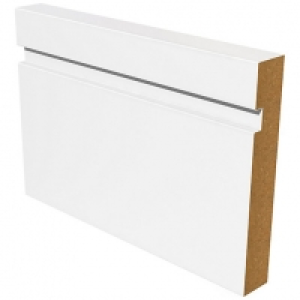 Grooved Square Edge White MDF Skirting - 18mm x 144mm x 4.2m £28.80