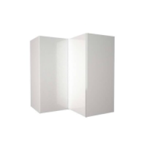 Yes Gloss Slab White 635mm Corner Wall Unit