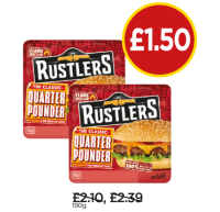 Budgens  Rustlers Quarter Pounder with Cheese, The Classic Quarter Po