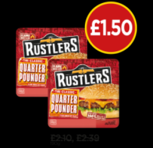 Budgens  Rustlers Quarter Pounder with Cheese, The Classic Quarter Po