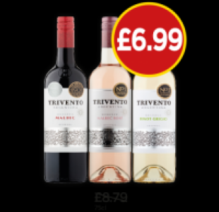 Budgens  Trivento Argentina Malbec, Argentina Reserve Pinot Grigio, M