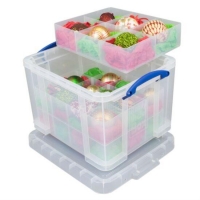 RobertDyas  Really Useful 35L Stackable Bauble Storage Box - Clear