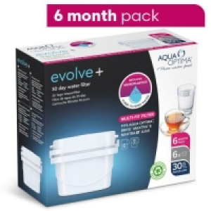 Aqua Optima Evolve+ 6 Pack - 6 x 30 Day Water Filter Cartrid £24.99
