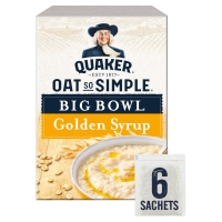 Iceland  Quaker Oat So Simple Big Bowl Golden Syrup Porridge Sachets 