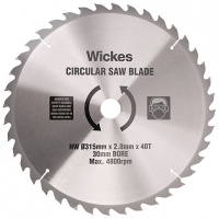 Wickes  Wickes 40 Teeth Tct Circular Saw Blade - 315mm x 30mm