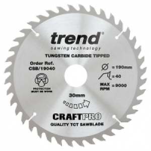 Trend CSB/19040 40 Teeth Combination Cut Craft Circular Saw  £17.00