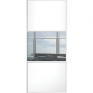 Spacepro Sliding Wardrobe Door Wideline White Panel & Mirror