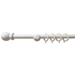 Wickes 28mm Wooden Curtain Pole White (2.4m) £15.00