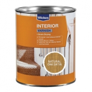 Wickes  Wickes Quick Drying Interior Varnish - Natural Oak Satin 750